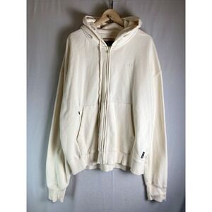 ASRV Full Zip Hoodie XL Cream Athletic Streetwear Tech Men's Oversized